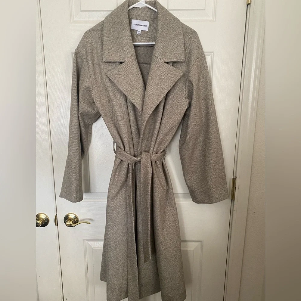 ELIZABETH AND JAMES HERRINGBONE COAT   NEW - Picture 5 of 10